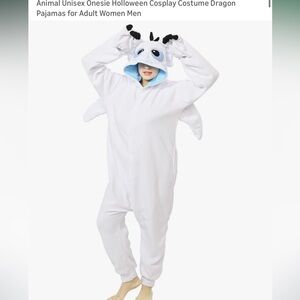 Cozy White Dragon Onesie Pajamas
